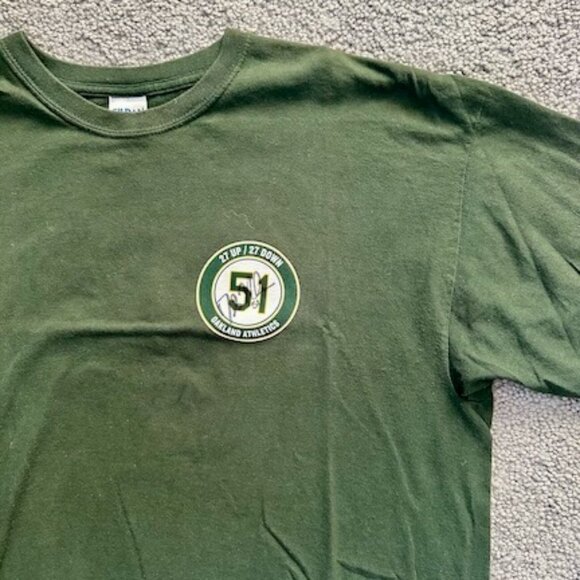 Signed Dallas Braden Perfect Game Tee Shirt - 27 Up, 27 Down - Mens Sz. XL EUC - Picture 2 of 8